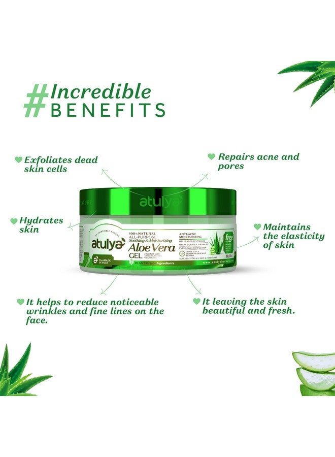 atulya Aloe Vera Gel For Soothing & Moisturizing Skin Aloe Vera Gel For Healthy Skin Gel For Reducing Fine Lines & Wrinkles Paraben & Sulphate Free All Skin Types - Image 4