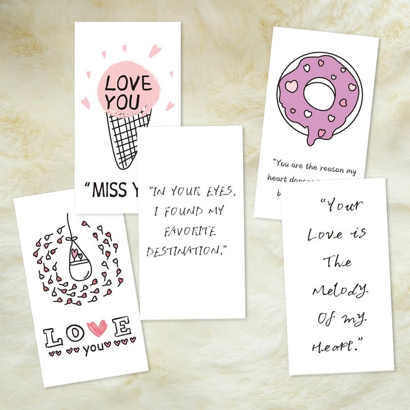 CCUUHJ 42 Pieces Romantic Lunch Box Notes Love Notes for Him Her Mini Cards for Husband Wife 2 x 3.5 Inch Inspirational Design Lunchbox Notes for Adults Beloved Ones (Multicolor) - Image 4