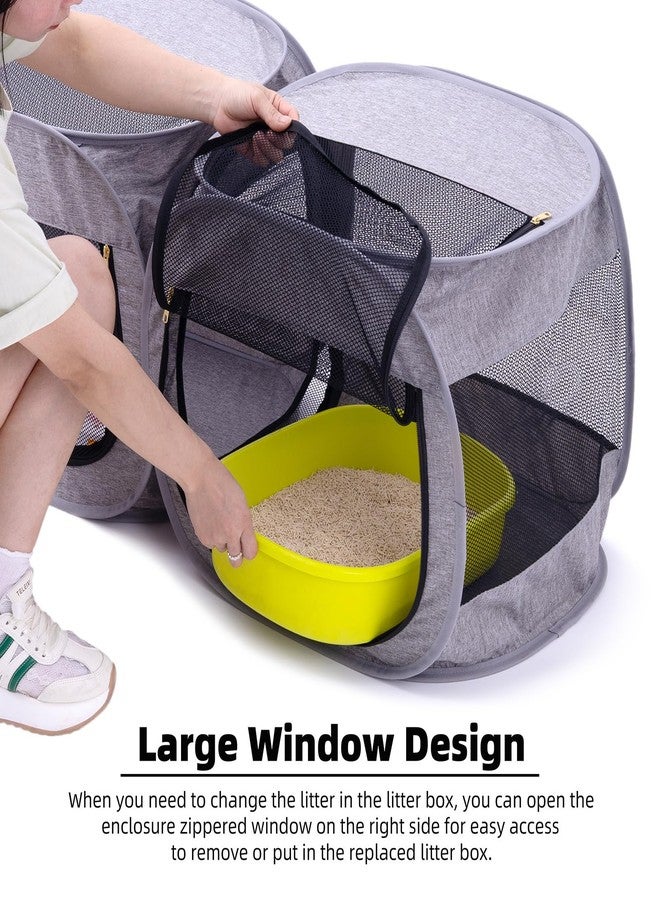 NAFU Corner Cat Playpen Space Saving for Indoor Use, Pet Playpen with Litter Box Compartment, Foldable & Portable Enclosure for Kittens or Puppy, Cat Houses & Condos - Image 4