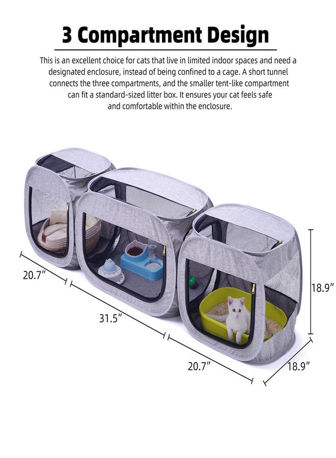 NAFU Corner Cat Playpen Space Saving for Indoor Use, Pet Playpen with Litter Box Compartment, Foldable & Portable Enclosure for Kittens or Puppy, Cat Houses & Condos - Image 2