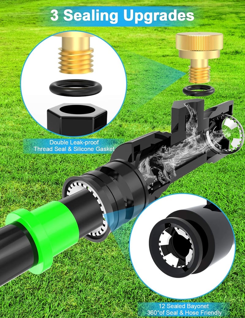 Lekit Misters for Outside Patio 63FT(19.2M)+21 Brass Mist Nozzles+a Brass Adapter(3/4") Detachable outdoor misting cooling system for Garden, waterpark, Greenhouse, Backyard, Fan, Umbrella, Deck, Canopy - Image 2