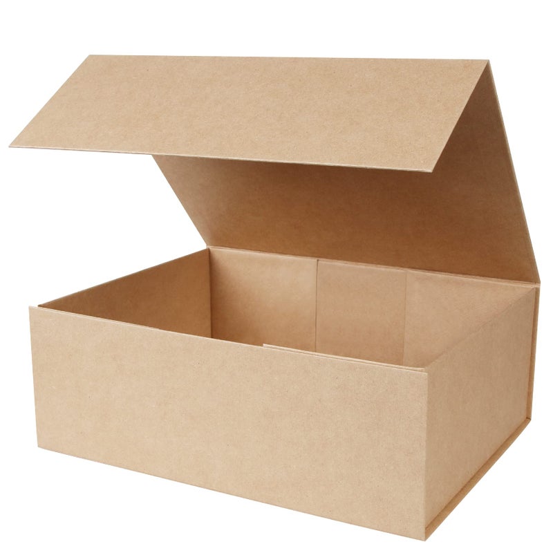 Aimyoo Brown Collapsible Gift Box with Magnetic Closure Lids 138x9x43 in Large Bridesmaid Groomsman Proposal Boxes Rectangle Present Box for Graduation Birthday Storage 1 Pack