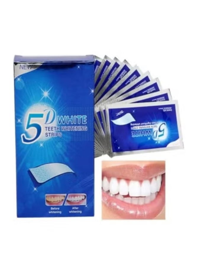 5دي شرائط تبييض الاسنان 5D شرائط بيضاء 10 قطعه - Image 2
