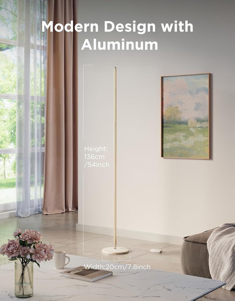 Govee RGBIC Floor Lamp Gold, LED Corner Lamp Works with Alexa and Matter, with Music Sync & 85 Secen Mode and 16 Million DIY Colors, Color Changing Standing Lamp for Bedroom Living Room,1 Pack - Image 2