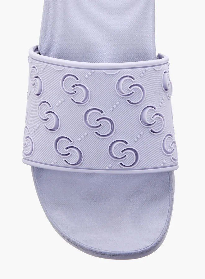 Celeste Women's Monogram Textured Slip-On Slides