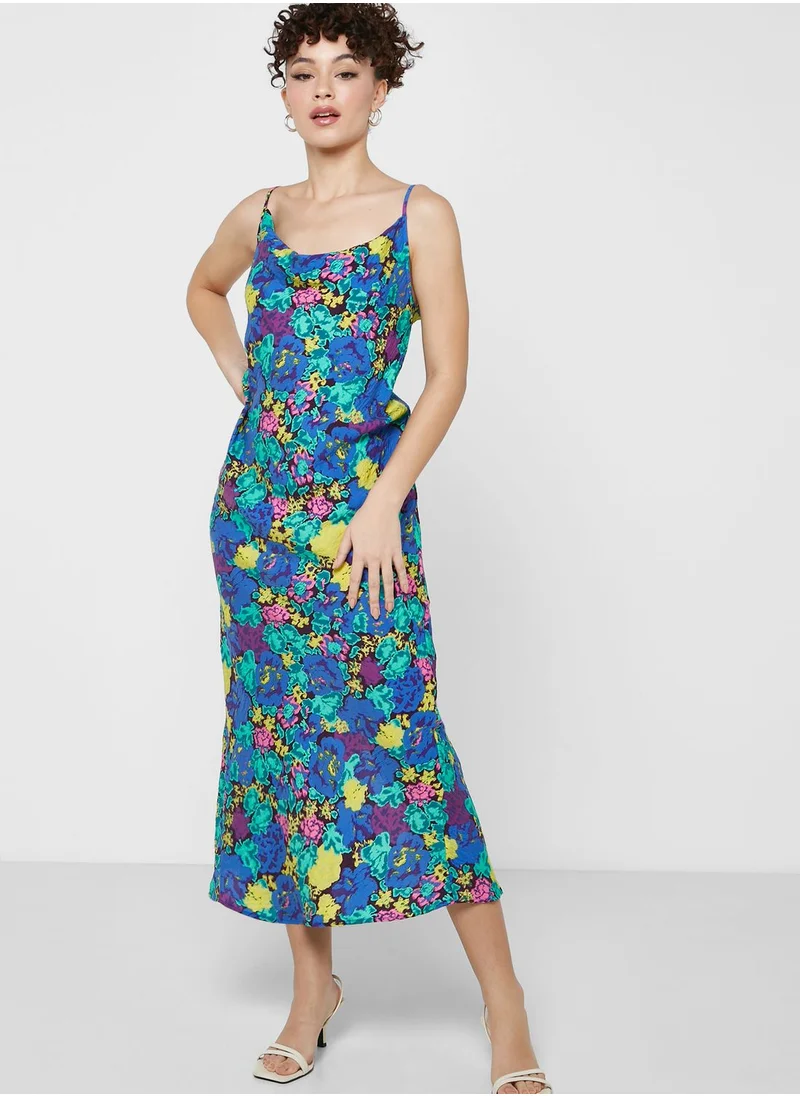 VERO MODA Cowl Neck Floral Dress