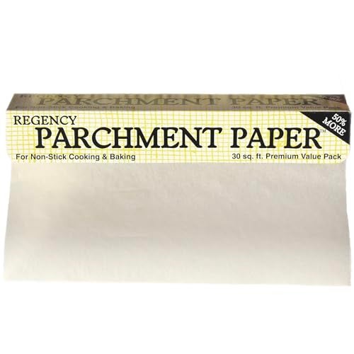 Regency Wraps Parchment Paper For Non-Stick Cooking and Baking, Lining Cookie Sheets, Cake Pans, Air Fryer and Microwave safe, Greaseproof, white, 30ft Roll (pack of 1) - Image 1