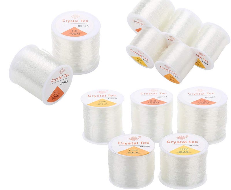 DIY Crafts Pack of 2 Roll, Color: 0.8mmX100m Crystal, Roll Plastic Crystal Tec Korea DIY Beading Stretch Cords Elastic Line Jewelr(Pack of 2 Roll, Color: 0.8mmX100m Crystal) - Image 2