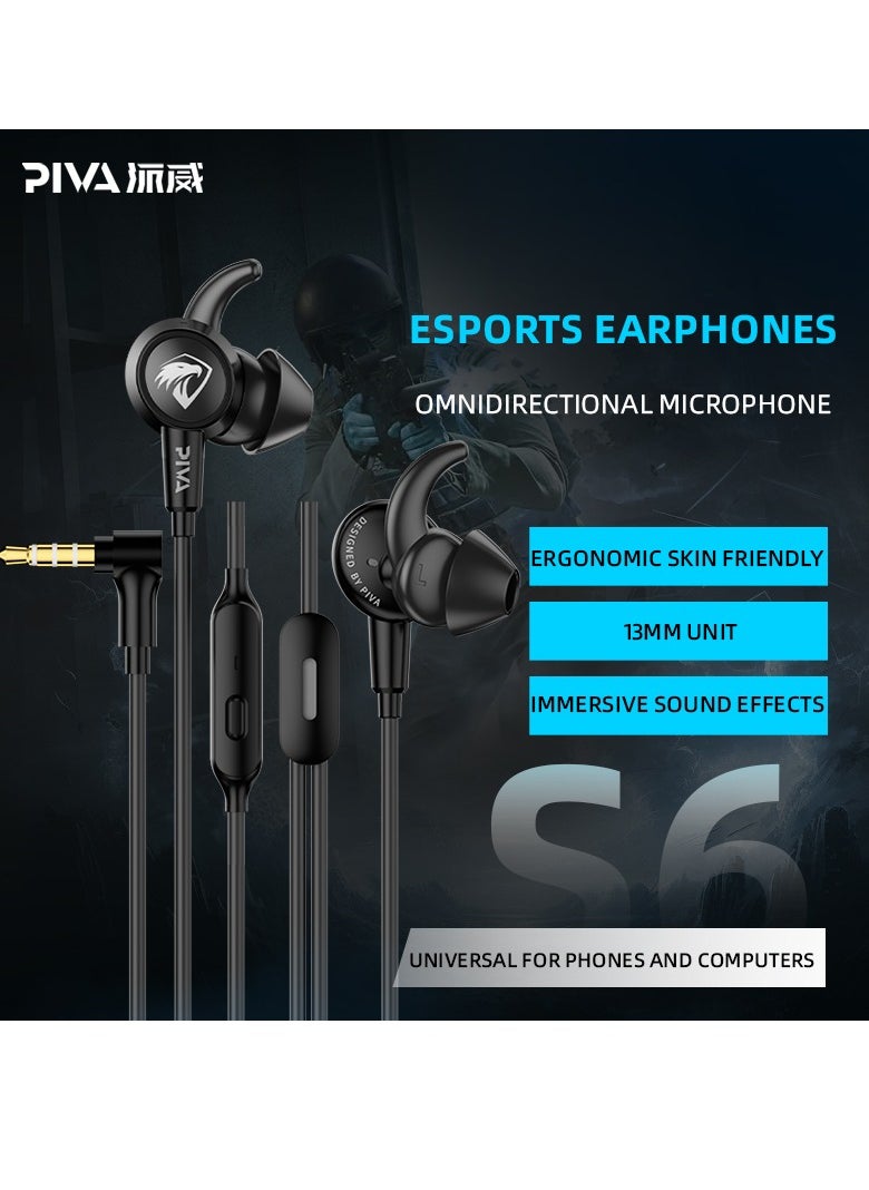 piva - Beva S6-H Wired Surround Gaming Headset Built-in Sound Card RGB Lighting for Fun Use Multi-directional Microphone Comfortable for Ear and Skin with AUX Elbow Cable (Screw) - Image 1
