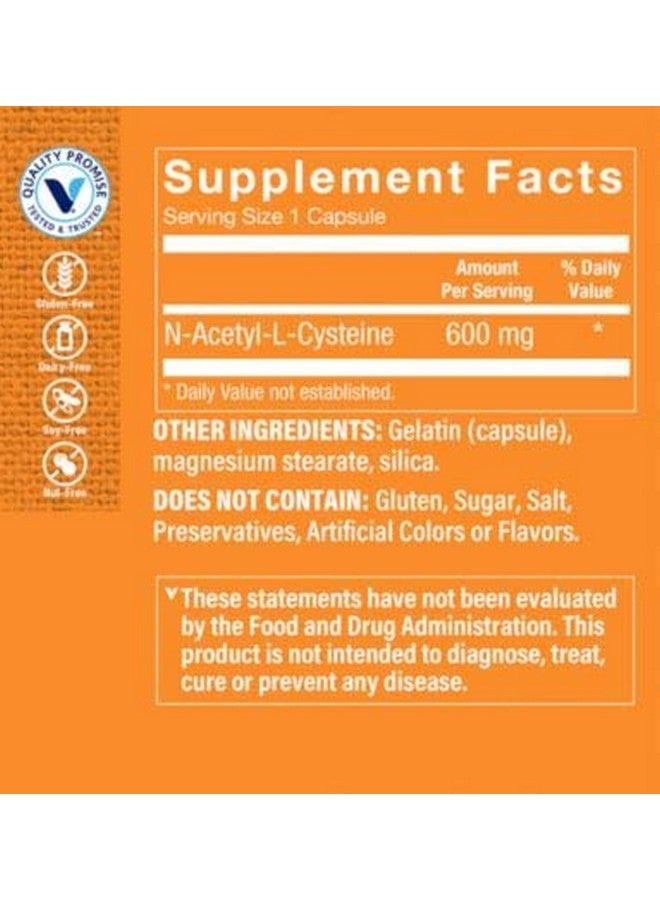 The Vitamin Shoppe Nac Nacetyllcysteine Promotes Cellular Health Immune Antioxidant Support 600 Mg (200 Capsules) - Image 3
