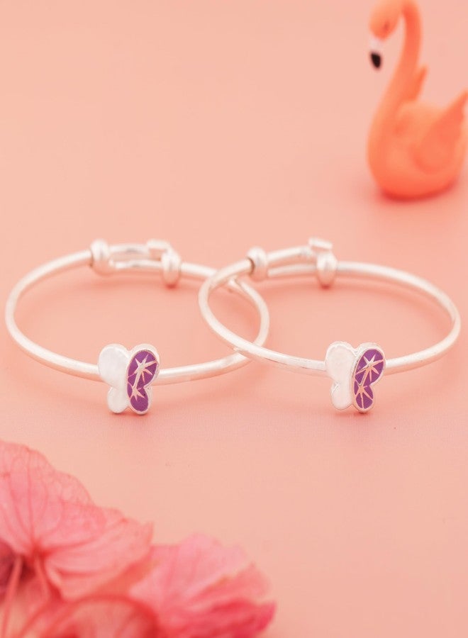 Silver Chest 925 Sterling Silver Baby Bangles Pair | Adjustable Silver Kids Bangles with Butterfly Design for Boys & Girls | Hallmarked Gift for Infants & Toddlers | Baby Bracelet | Age : 0 to 5 Years - Image 2