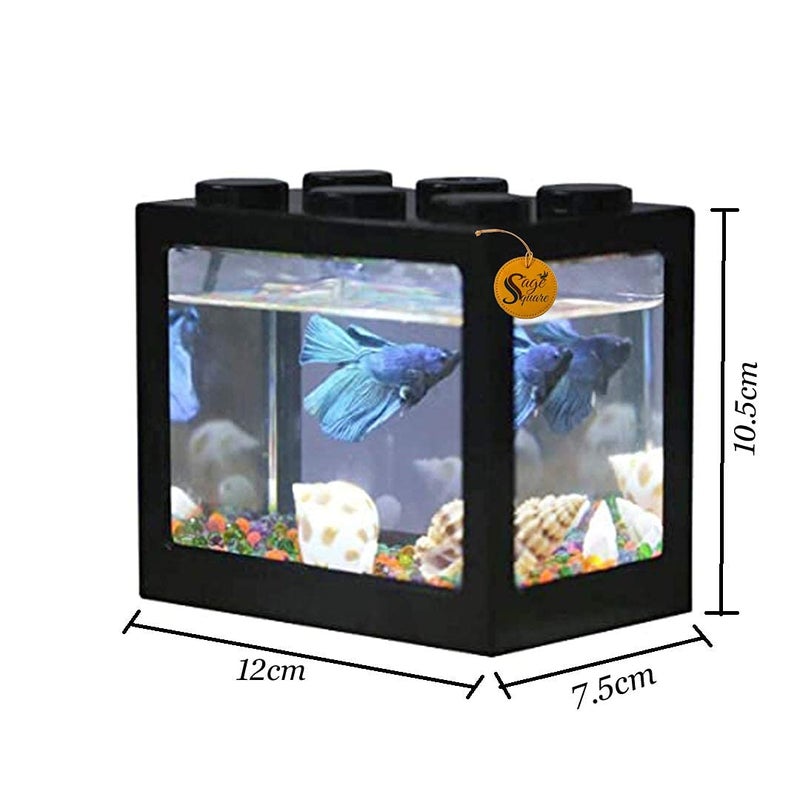 حوض سمك بيتا صغير كتلة (12 سم × 7.5 سم × 10.5 سم) (عبوة من 4)