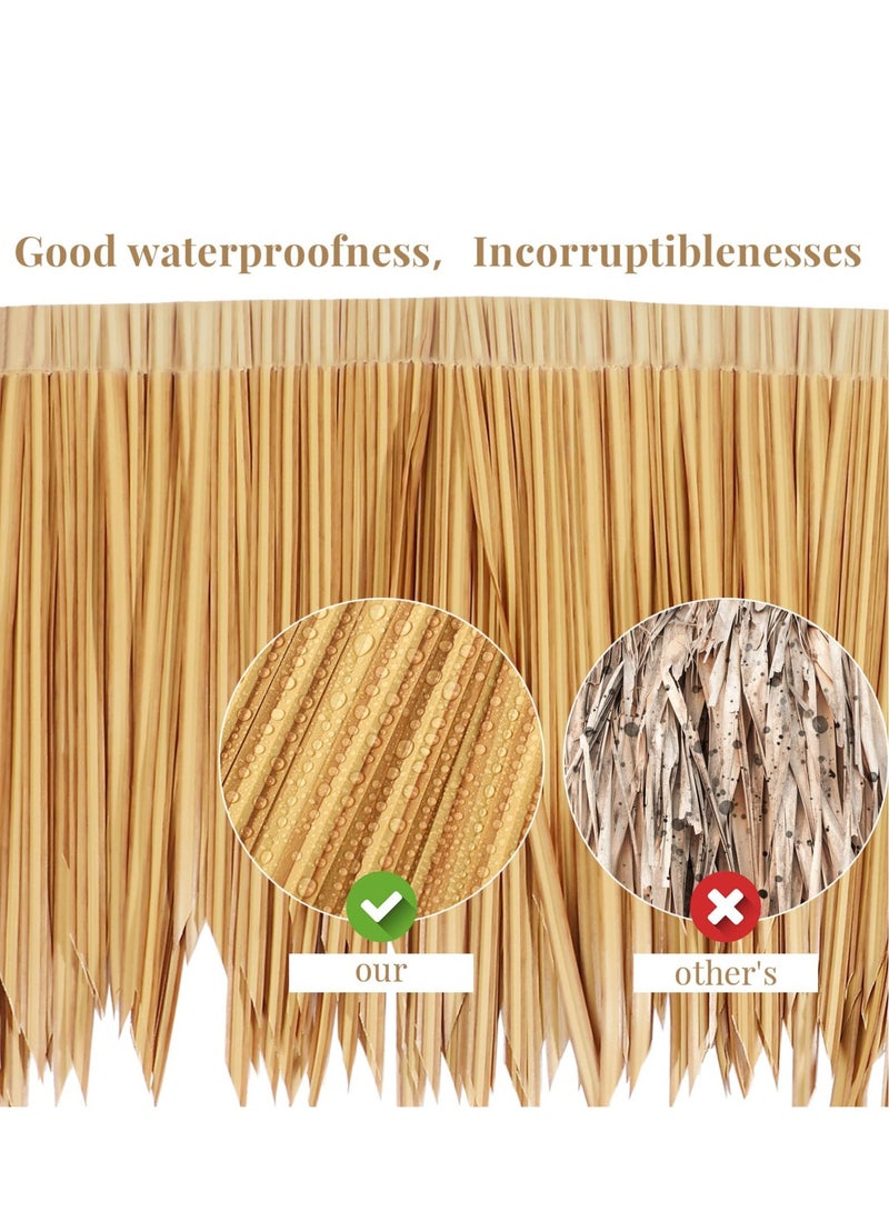 Excefore Mexican Tiki Hut Grass Skirting Roof - Duck Blinds,Decorations Roll Palm Palapa Straw Thatch Roof for Fence Party (Yellow, 1 x 0.5M) - Image 3