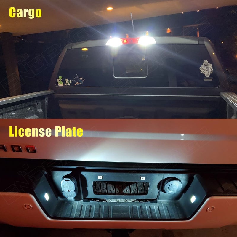 ENDPAGE 12-Pieces White Interior LED Light Kit for Chevrolet Silverado/GMC Sierra 2007 2008 2009 2010 2011 2012 2013 Interior LED Lighting Package + Cargo Lights, License Plate Lights, Install Tool - Image 5