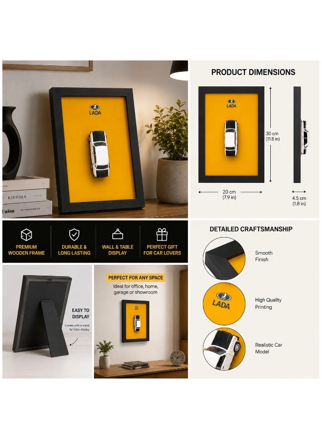 3D Die-Cast Car Shadow Box Frame Wall Decor with Premium Black Frame | Car Enthusiast Gift | Home & Office Decoration - Image 1