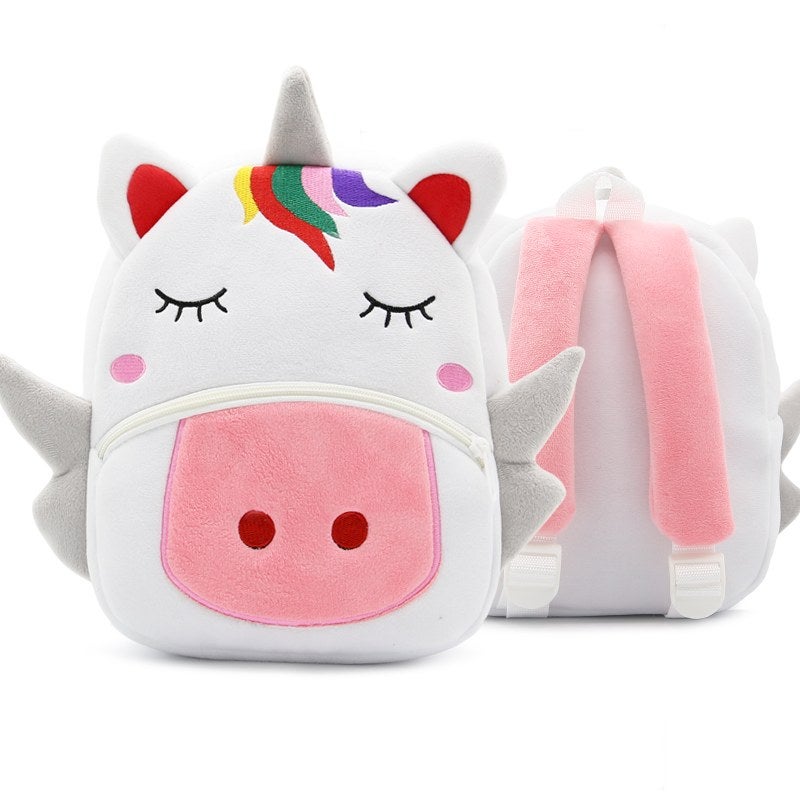 Plush Kids Backpack, Unicorn Animal Design, Soft Lightweight School Bag for Toddlers and Preschool Kids - Image 2