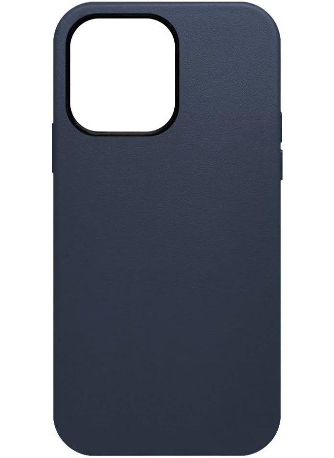 Case Compatible With iPhone 14 Pro Max Mag-Safe Noble Collection Premium PC+PU Leather Case with Official Design Phone Cover Anti-Fingerprint Scratch Resistance, A+ Leather Material (Blue)  - Image 4
