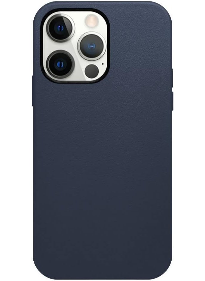 Case Compatible With iPhone 14 Pro Max Mag-Safe Noble Collection Premium PC+PU Leather Case with Official Design Phone Cover Anti-Fingerprint Scratch Resistance, A+ Leather Material (Blue)  - Image 1