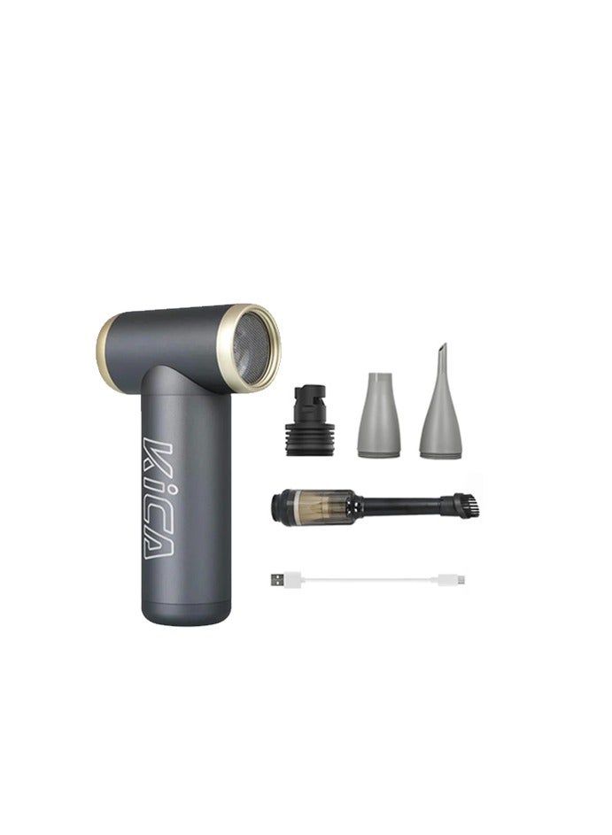 كيكا "منفضة الهواء الكهربائية KiCA Jet Fan 2.0 - 100,000 دورة في الدقيقة - أداة تنظيف متعددة الأغراض للكمبيوتر ولوحة المفاتيح وعدسة الكاميرا والتخييم والشواء والسيارة والمزيد - فوهة مطورة وعمر البطارية - بديل يمكن للهواء - رمادي" - Image 1