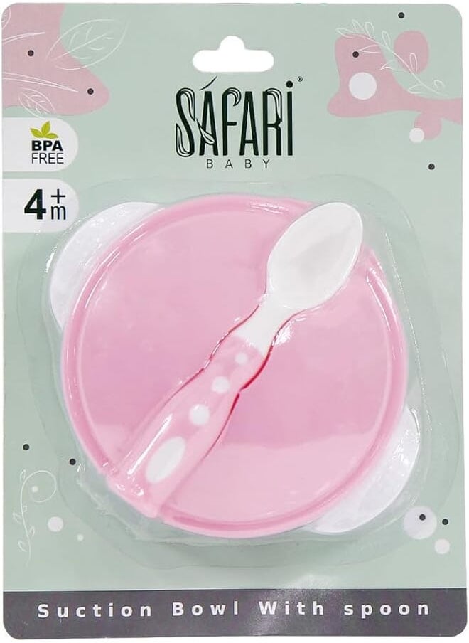 Generic Safari Baby Feeding Bowl With Spoon - Multicolor, Plastic, Round, 1 Liter, 4 Months+ 