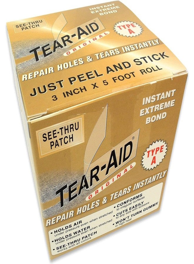 Tear-Aid Fabric Repair Kit, Type A Clear Patch for Canvas, Fiberglass, Leather, Polyester, Nylon & More, 3in x 5ft Roll, Single Pack - Image 4