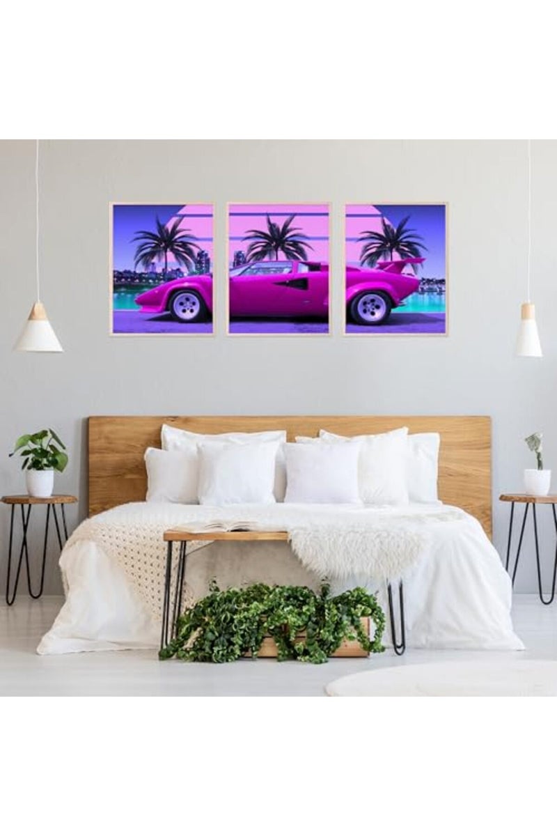 BigWig Prints Lamborghini Poster - Car Wall Art, Car Posters For Boys Room, Lamborghini Countach Wall Art, Cyberpunk Decor, Men - 3 Panel (12x16”) - Image 5