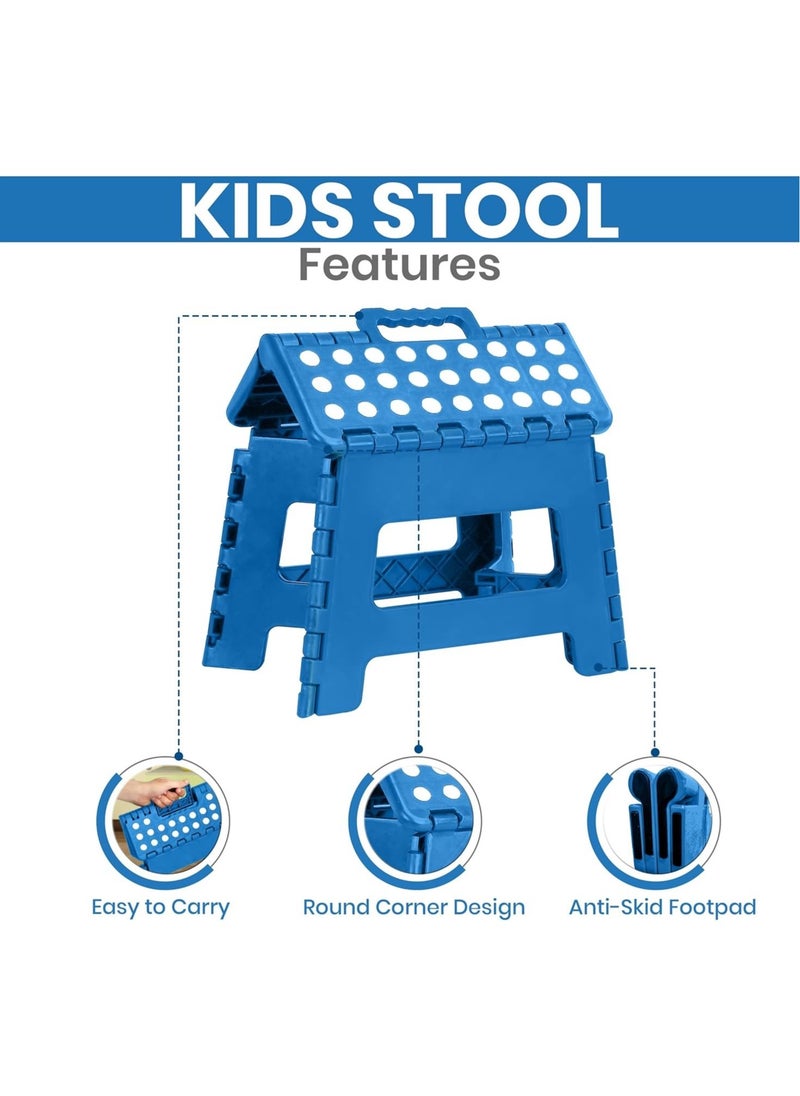 Generic Home Folding Step Stool - (Pack of 2) Foot Stool with 9 Inch Height - Holds Up to 300 lbs - Lightweight Plastic Foldable Step Stool for Kitchen, Bathroom & Living Room  - Image 3