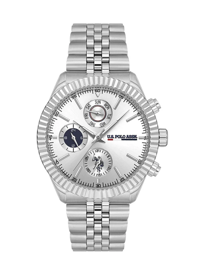 U.S. Polo Assn. Crossing Stainless Steel Bracelet Quartz Multifunction Watch for Men, 42mm