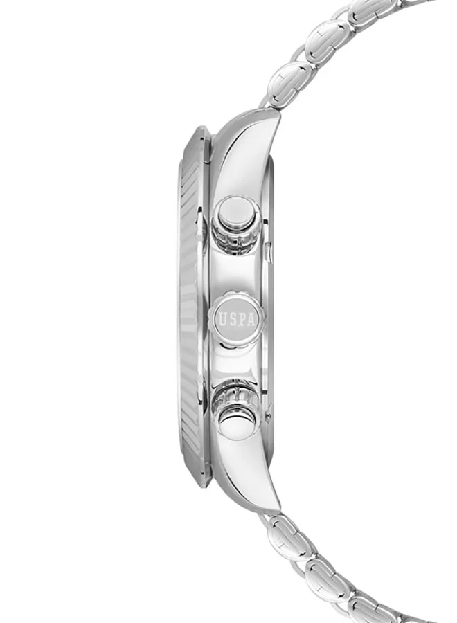 U.S. Polo Assn. Crossing Stainless Steel Bracelet Quartz Multifunction Watch for Men, 42mm