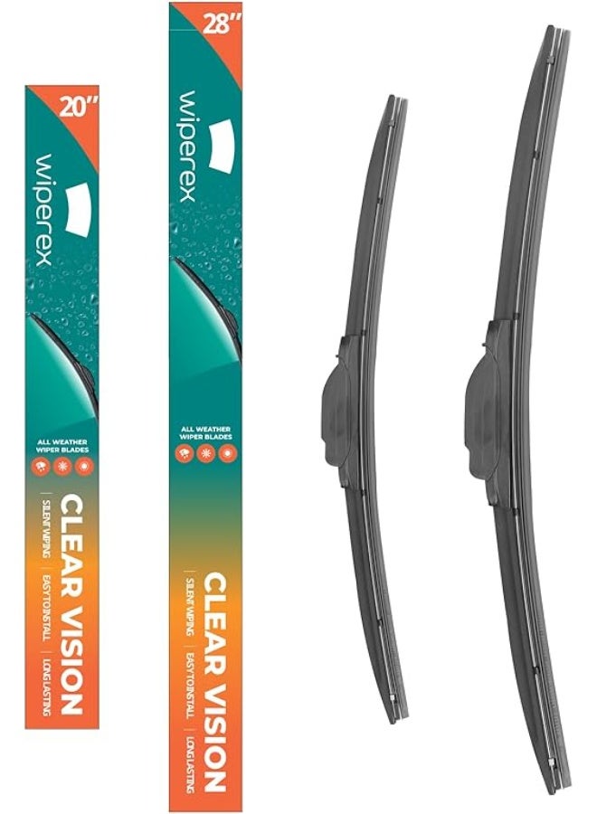 ويبيركس WiperEX 28" + 20" Wiper Blades – Silent, Streak-Free, Anti-Lift, Durable Natural Rubber Pair (Pack of 2) - Image 1