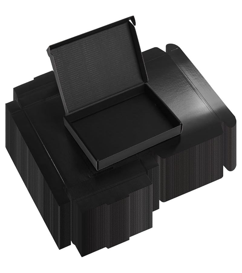 Corrugated Cardboard Shipping Boxes 15x10x4cm Black 25 Pack For Business Gift Mailing - Image 3