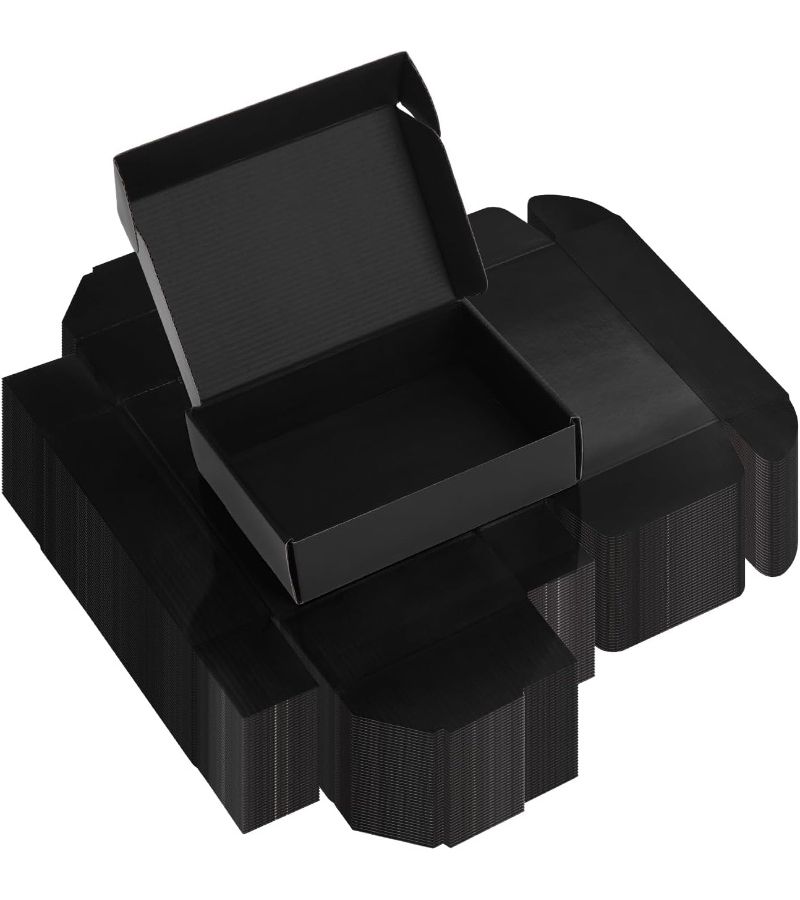 Corrugated Cardboard Shipping Boxes 15x10x4cm Black 25 Pack For Business Gift Mailing - Image 2
