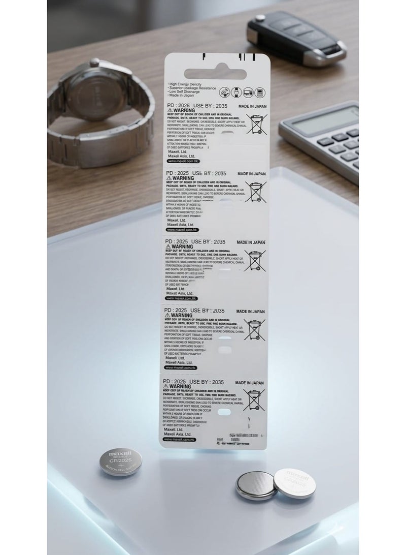 Maxell CR2016 Battery Japanese Made, 5-Piece Slim Coin Cell Set, 3V Lithium Battery, 5-Pack, Expiration Date Until 2035, Car Remote Control Battery, Slim Digital Watch Battery, Small Round Battery for Electronic Devices, Calculator Battery, Weighing Scale Battery, LED Light Battery, Remote Control Battery, Smart Key Fob Battery, Wireless Doorbell Battery, Stopwatch Battery, Electronic Gate Battery, Small Toy Battery, Medical Device Battery, Multi-Purpose Battery Set for Devices with Limited Space. - Image 3