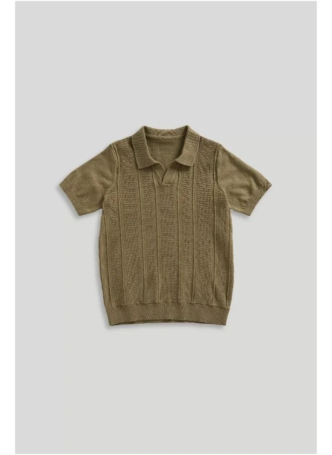 mothercare Khaki Knitted Polo Shirt