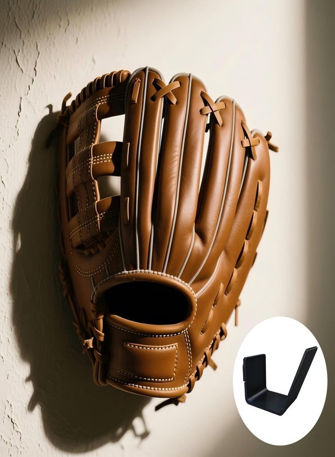 MOOYIYAN Baseball Glove Wall Mount Display Rack, Black, Heavy-Duty Plastic, 2 Pack, Space-Saving Storage, Form-Preserving Design for Baseball Softball Equipment - Image 3