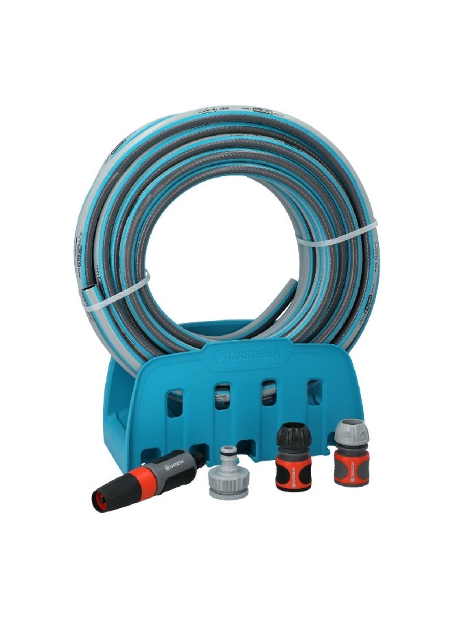 غاردينا خرطوم قابل للتثبيت على الحائط باللونين الازرق والرمادي من غاردينا، مقاس 20 م × 0.5 بوصة 18005-50 - Image 1