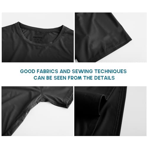 Riverruns Fishing Shirt for Men Short Sleeve UPF 50+ Sun Protection Swim T-Shirt Rash Guard Water Beach Tee(Black, M) - Image 5