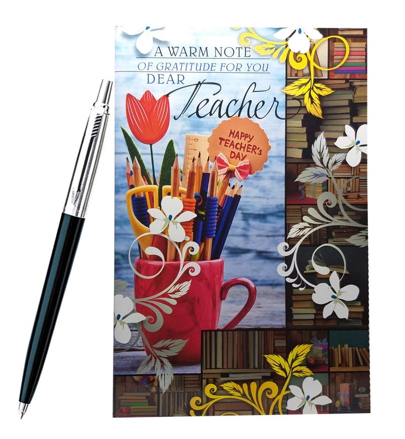 Natali Teachers Day Gift Greeting Card Parker PenGift For TeacherTeachers Day SpecialTeachers Day GiftsBest Gift For Teacher - Image 1