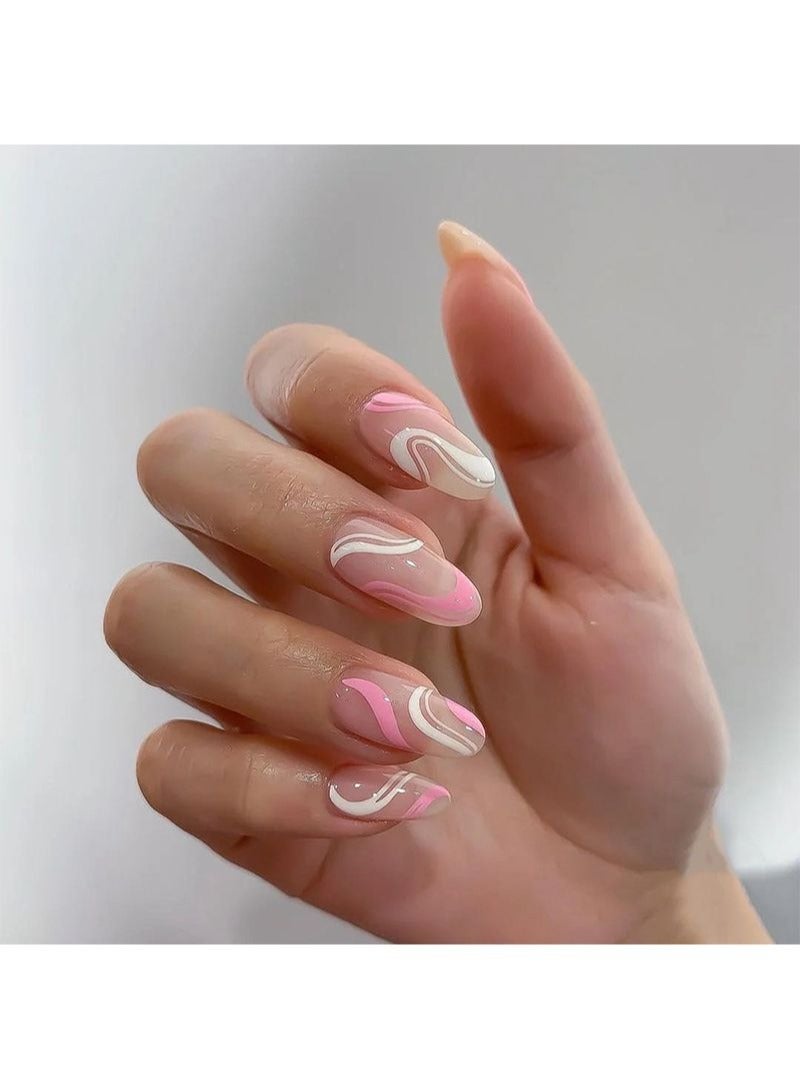 SCHAVO Pop Pink Mid-length Press on Nails 24Pcs - Image 1