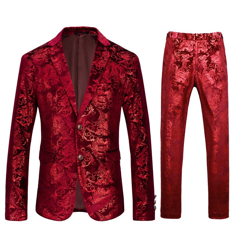 Men'S Performance Suit Suit [Plus Size Two-Piece Suit] British Style Men'S Suit T75 - Image 2