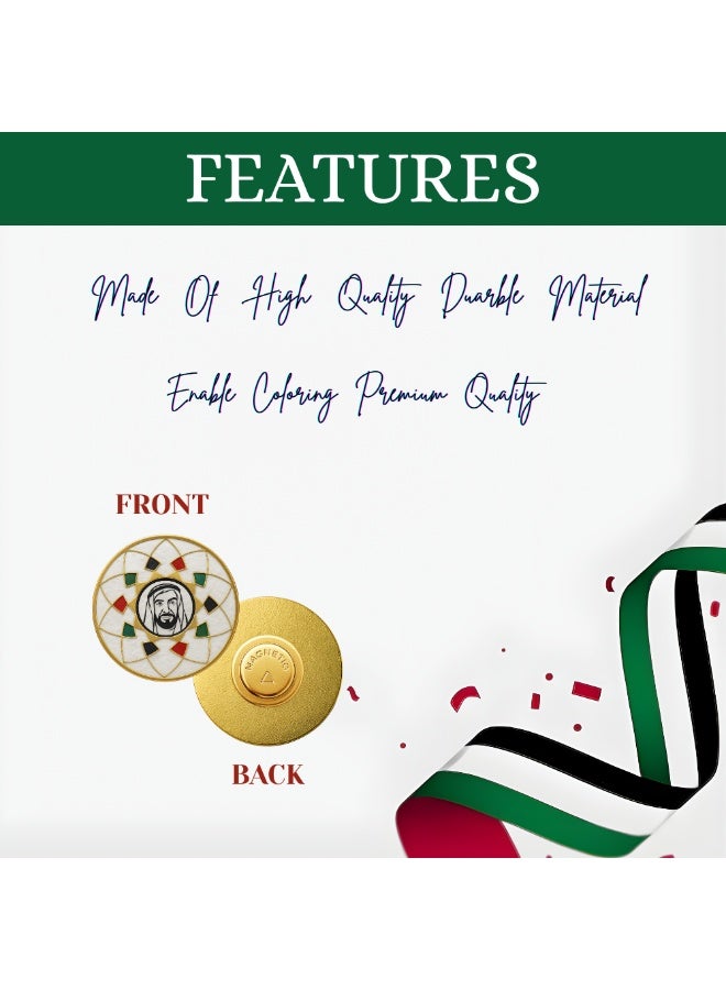 برينت شوب فور مي شارات اليوم الوطني لدولة الإمارات العربية المتحدة، دبابيس ياقة للاحتفال باليوم الوطني لدولة الإمارات العربية المتحدة، شارات روح الاتحاد للرجال والنساء والأطفال - Image 3