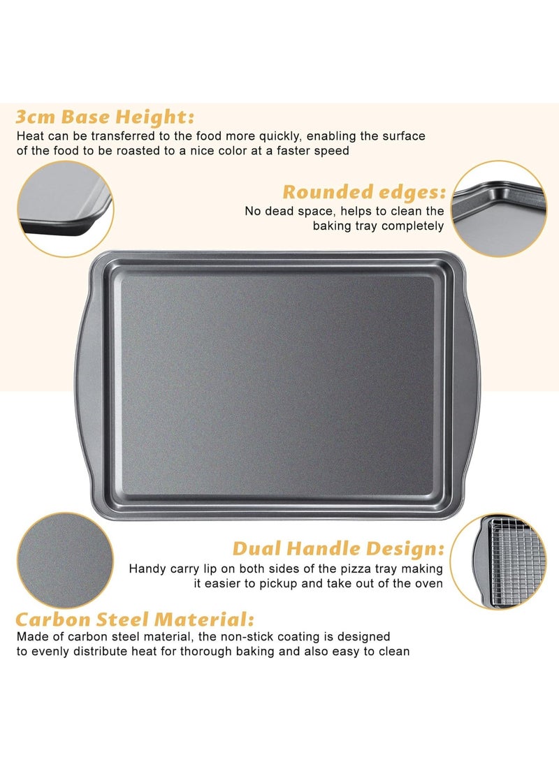 ALAMAREQ Baking Sheet with Cooling Racks - Carbon Steel Cookie Sheets for Baking [2 Sheets + 2 Racks], Nonstick Baking Pans, Perfect for Baking, Roasting, and More, Size 17 x 11 x 0.5 Inches - Image 3