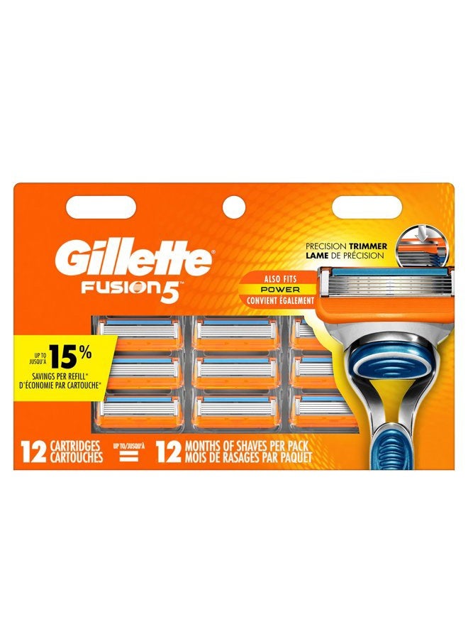 Gillette Fusion5 Men's Razor Blades, 12 Blade Refills - Image 1