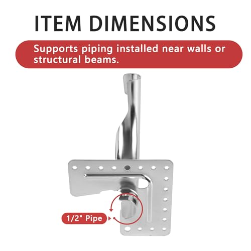EFIELD Pack of 5 EFIELD 12 Inch Metal Tubing Bend Support with Nail Flange Tubing Pipe Hanger with PlateACC006 - Image 3