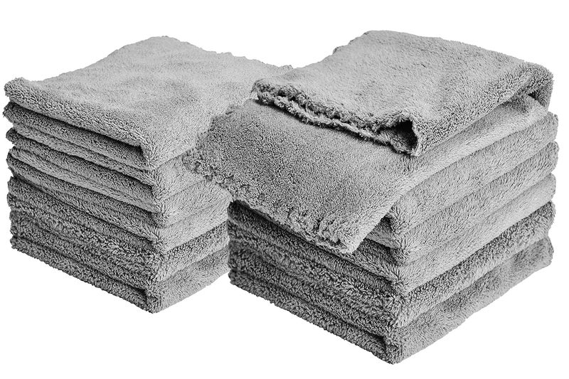 Kyapoo Baby Washcloths 12 Pack 12x12 Inches Microfiber Coral Fleece Extra Absorbent and Soft for Newborns, Infants and Toddlers-Grey - Image 1