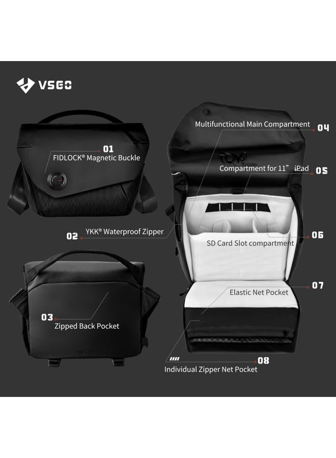 VSGO Professional Photography Bag Sling Chest Crossbody Bags for Men Women, Micro SLR Digital Camera Switch UAV Photographic Equipment Waist Bag, Storage black, 3L, (V-BP0-1) - Image 2
