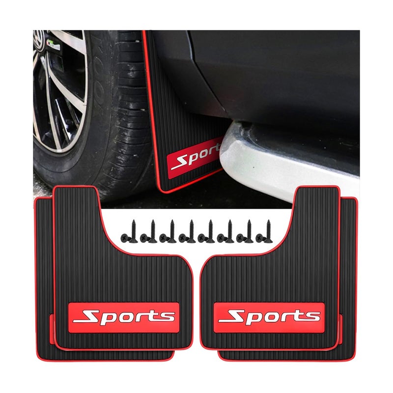 HZEL Car Mud Flaps 4PCS Soft Flexible Bendable Rubber Vehicle Mudguard Splash Guard with Hardware Tool Auto Exterior Protection Accessories for Front Rear Universal for Most Sedans Sports - Image 3