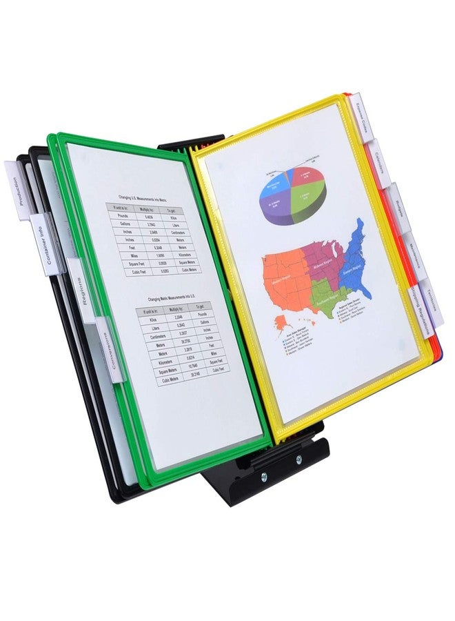 Ultimate Office SwitchFile Reference Organizer Displays Both Landscape or Portrait Documents, Desk or Wall Mount, Featuring, 10 EZ-Load Pockets to Hold 20 Sheets of Paper (Colored Pockets) - Image 1