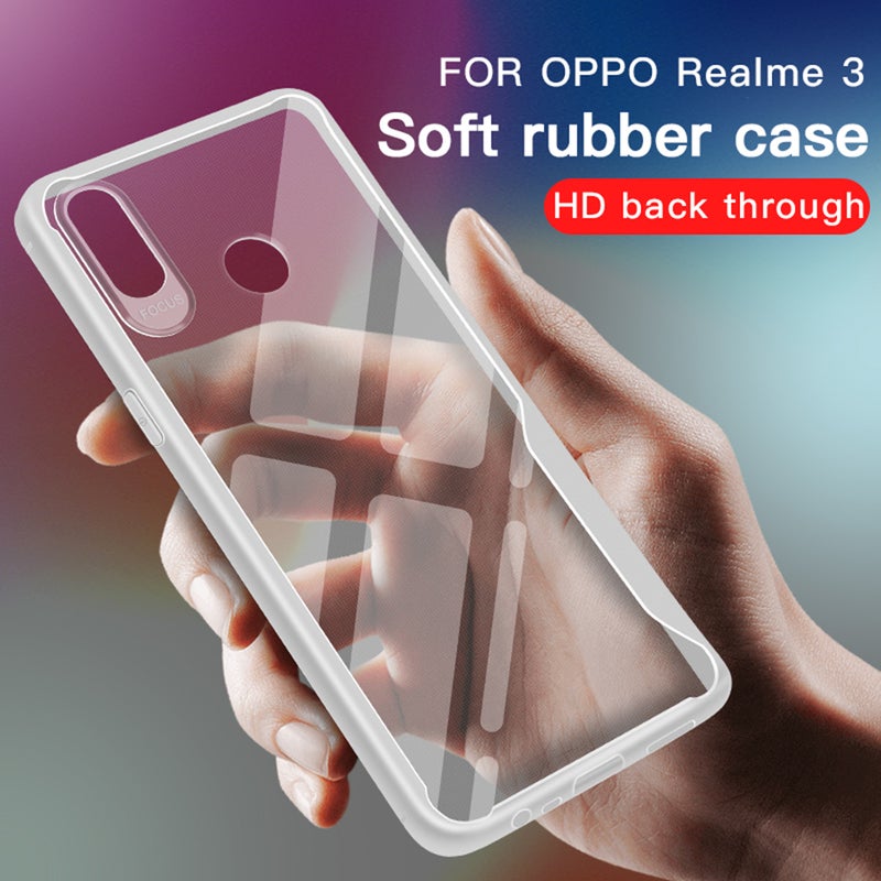Generic (Unbranded) أسيكول لجهاز OPPO ريلمي 3 غلاف خلفي شفاف فائق النحافة غير قابل للانزلاق مضاد للصدمات غلاف واقي كامل شفاف رمادي - Image 3
