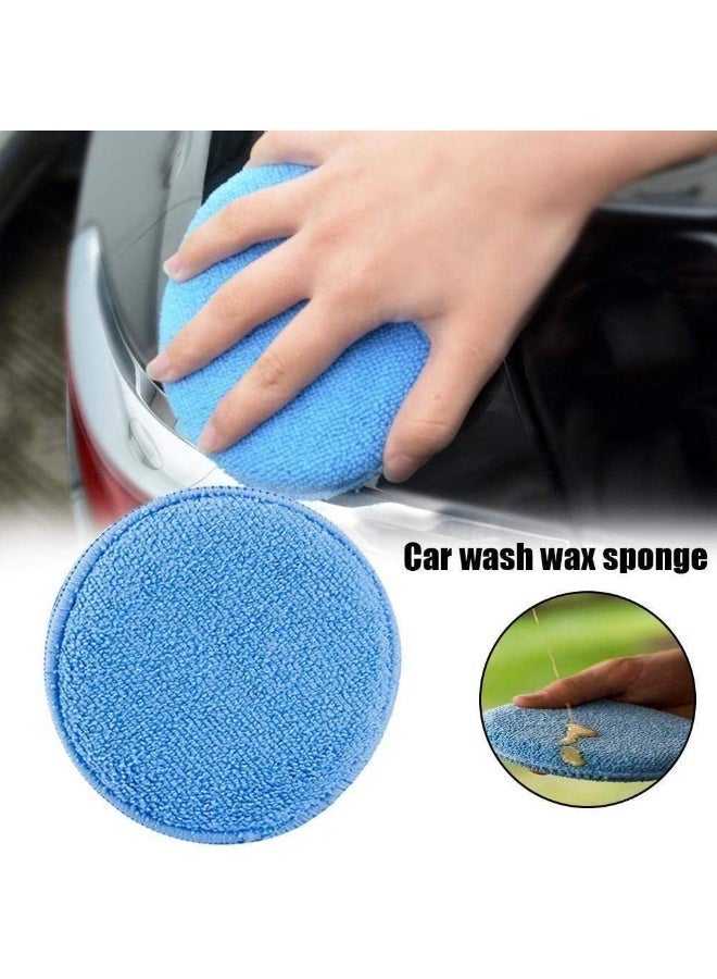 Agc Car Waxing Sponge Set with Handle Microfiber Applicator Pads Polishing Cleaning Kit Multipurpose Car Care Tool - Image 3